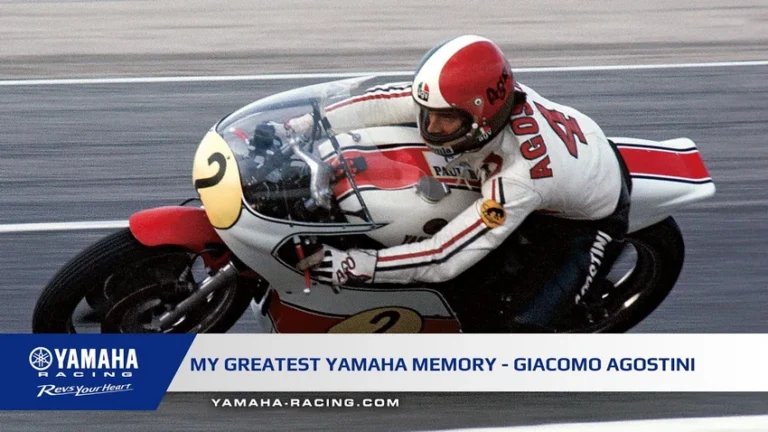 Giacomo Agostini sur Yamaha en championnat du monde vitesse moto