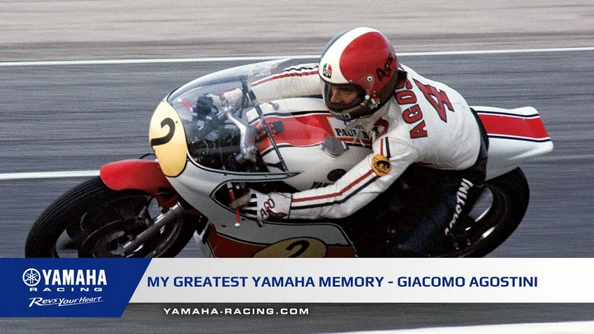 Giacomo Agostini sur Yamaha en championnat du monde vitesse moto