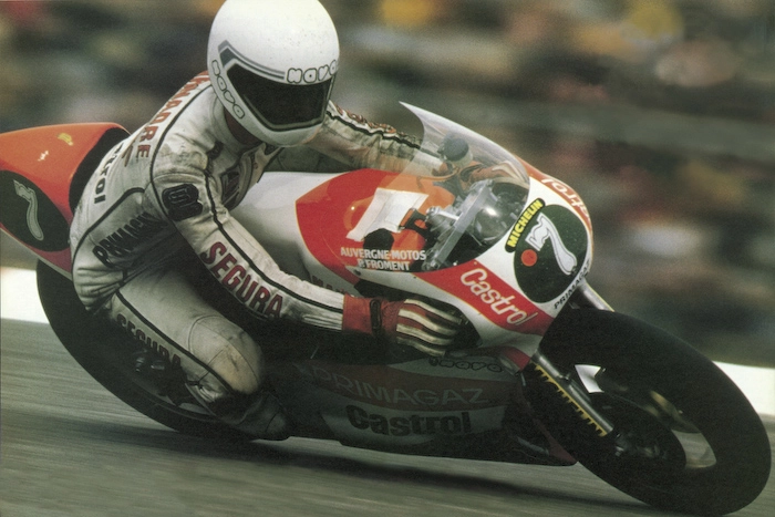 Jean-Louis Tournadre sur Yamaha TZ250 lors du championnat du monde 250 en 1982