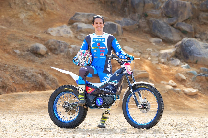 Kenichi Kuroyama en action en trial au guidon d’une Yamaha officielle