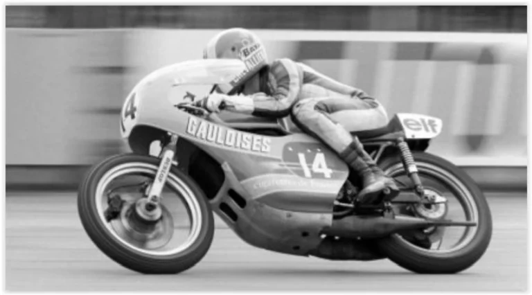 Olivier Chevalier pilote Yamaha en Grand Prix dans les années 1970