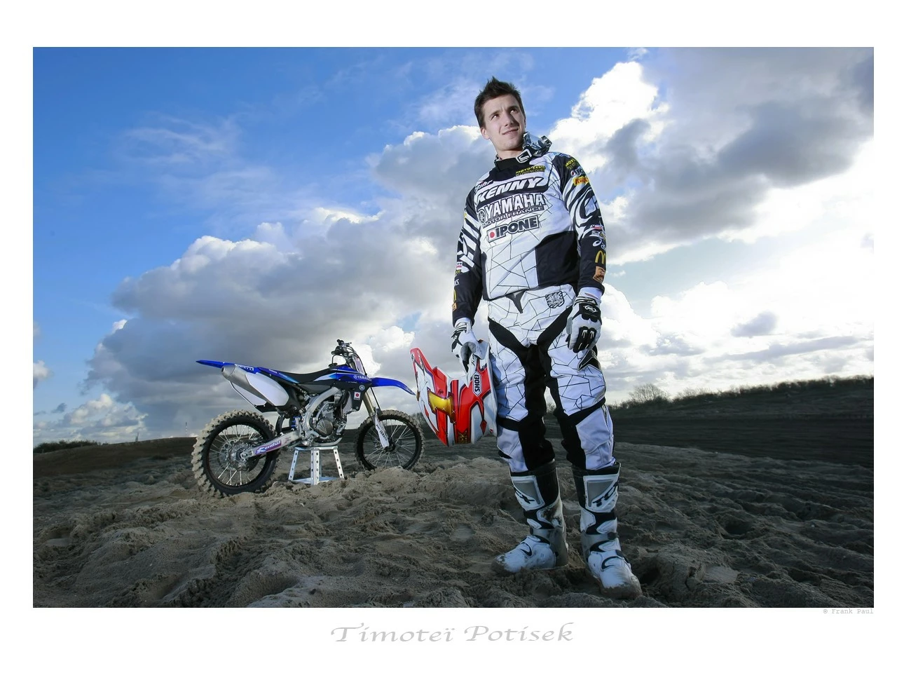 Timoteï Potisek en course à l’Enduropale du Touquet sur le sable