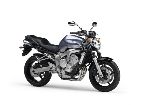 Moto Yamaha FZ6 Naked coloris gris argent modèle 2004 de profil