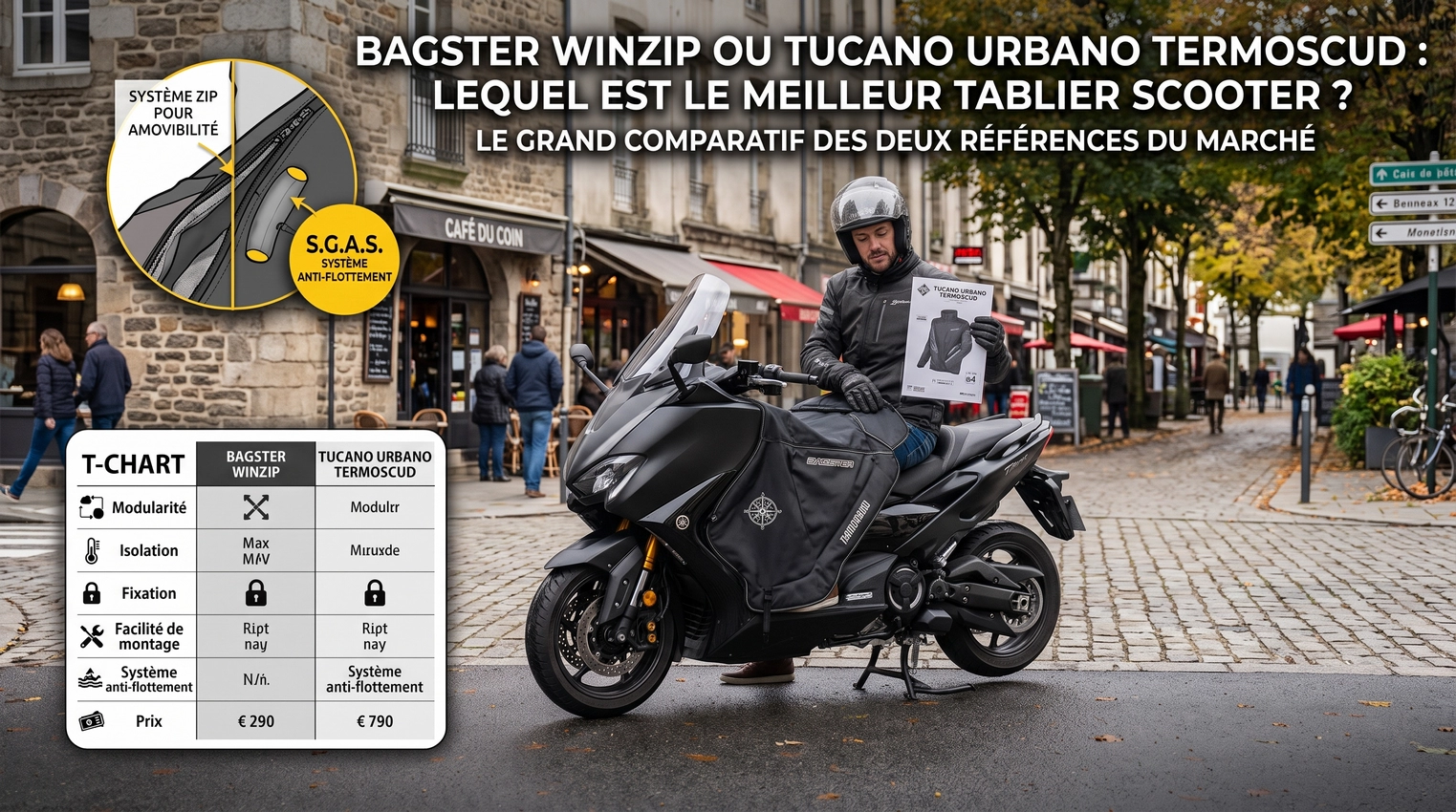 Bagster Winzip ou Tucano Urbano Termoscud quel est le meilleur tablier scooter