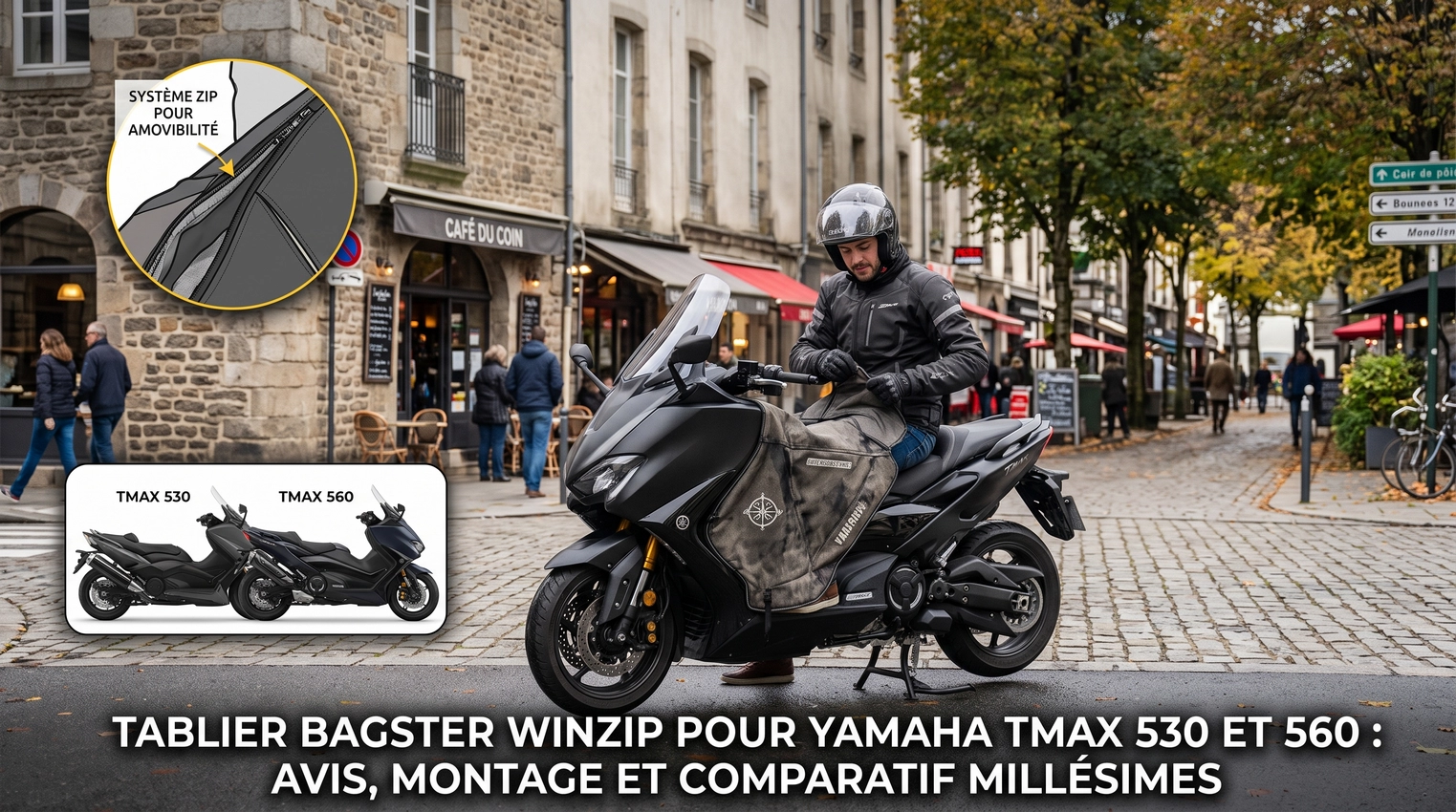 Tablier Bagster Winzip pour Yamaha TMAX 530 et 560 Avis, montage et comparatif millésimes